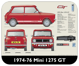 Mini 1275 GT 1974-76 Place Mat, Small